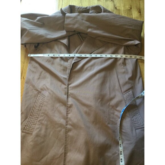 Vintage Saxton Hall Womens Trench Coat Size 10 Detachable Liner Belt Tan Neutral - Picture 13 of 14